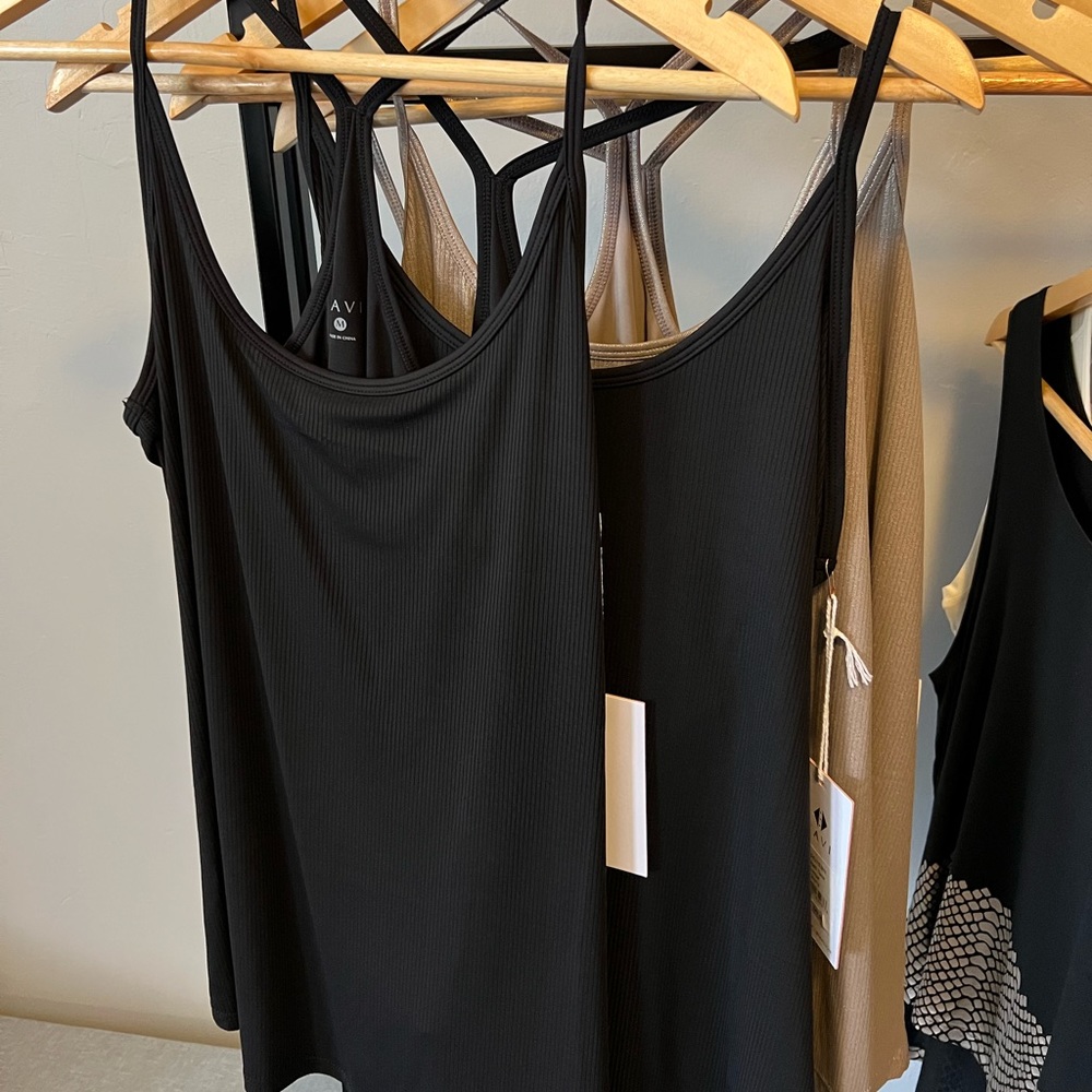 Tavi Noir Ribbed tank. Gold metallic or black! NWT